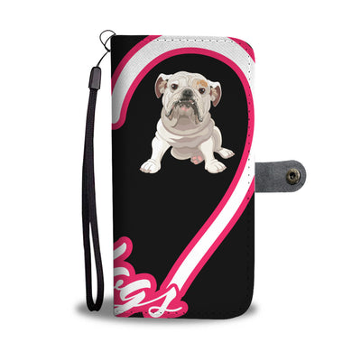 Bulldog Heart Wallet Phone Case
