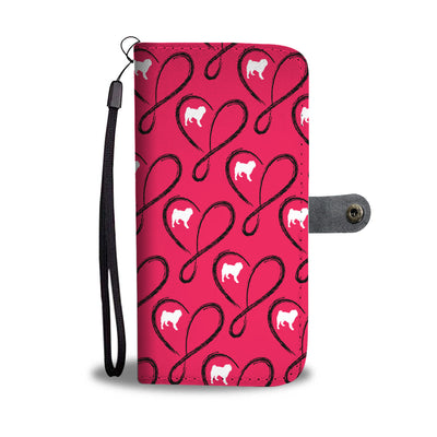 Heart Infinity Pug Wallet Phone Case