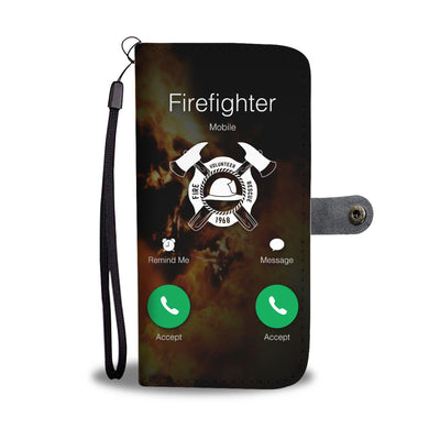 Accept Call Firefighter Wallet Phone Case