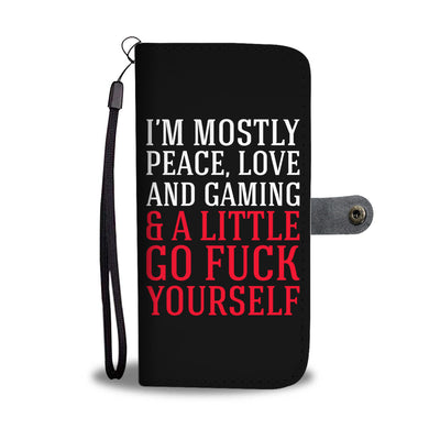 Peace Love Gaming Wallet Phone Case