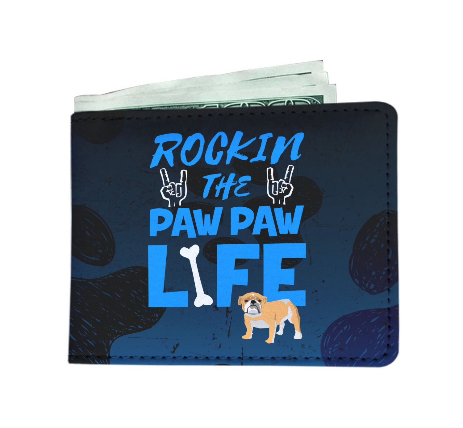 Rockin Paw Paw Life Bulldog Mens Wallet