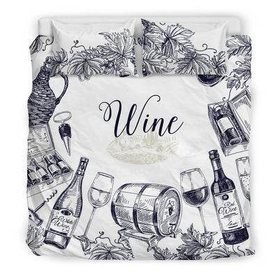 Wine Sketch Bedding Set