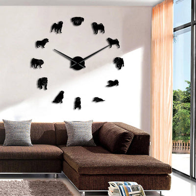 Pug Giant Wall Clock - pug bestseller