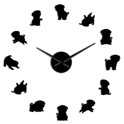 Cartoon Pug Giant Wall Clock