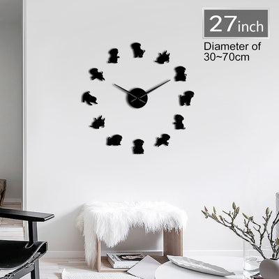 Cartoon Pug Giant Wall Clock