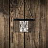 Peace Love & Wine LED Neon Hanging Board