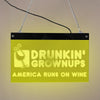 Drunkin' Grownups Wine LED Neon Hanging Board