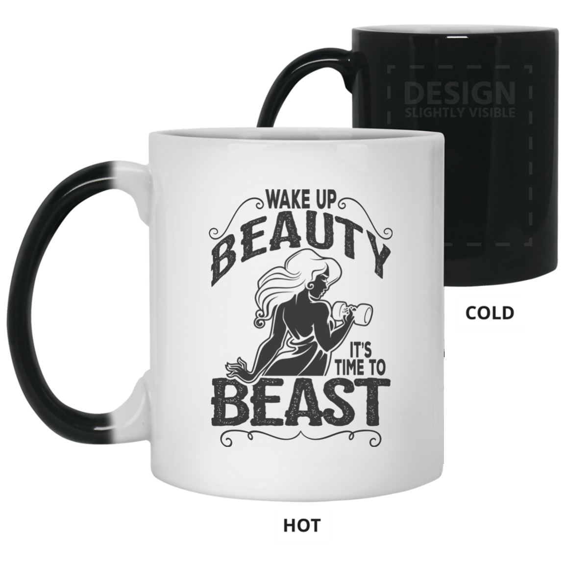 Wake Up Beauty Time To Beast Color Changing Mug