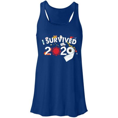 I Survived 2020 - Ladies'  Flowy Racerback Tank