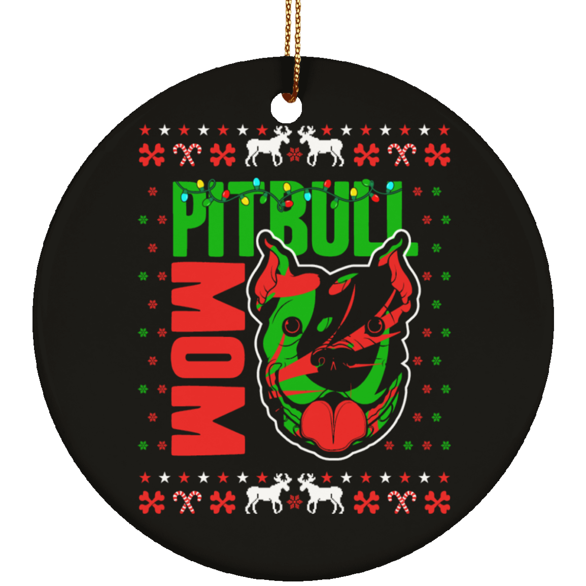 Pitbull Mom Ornament