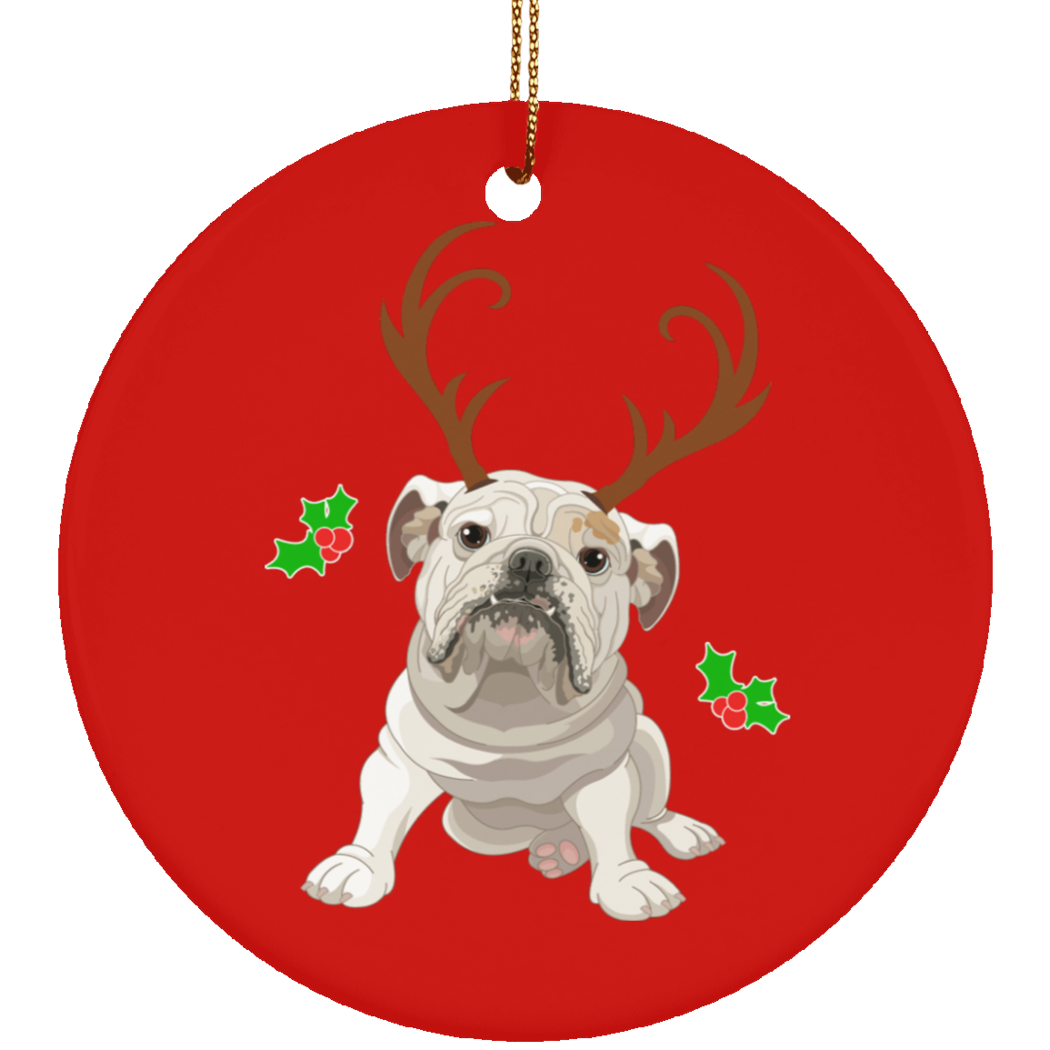 Reindeer Bulldog Ornament