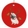 Reindeer Pug Ornament