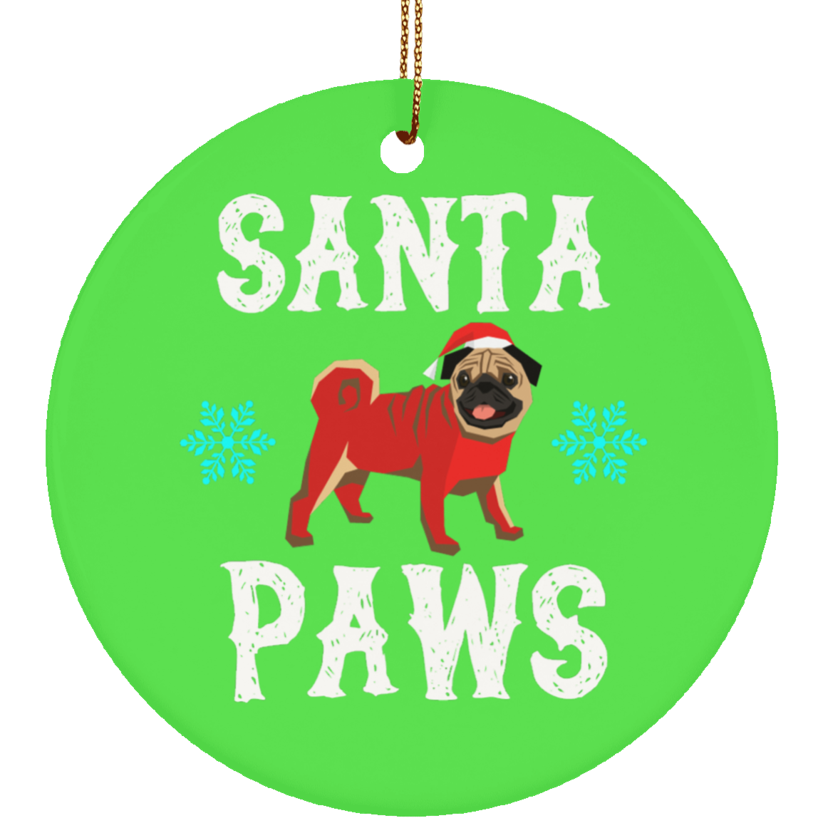 Santa Paws Pug Ornament