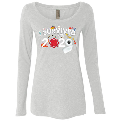 I Survived 2020 - Ladies' Triblend LS Scoop