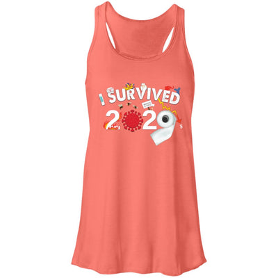 I Survived 2020 - Ladies'  Flowy Racerback Tank