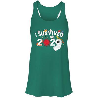 I Survived 2020 - Ladies'  Flowy Racerback Tank