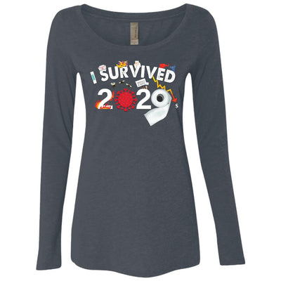 I Survived 2020 - Ladies' Triblend LS Scoop