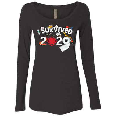 I Survived 2020 - Ladies' Triblend LS Scoop