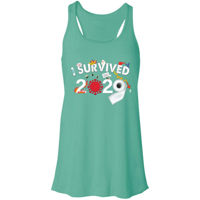 I Survived 2020 - Ladies'  Flowy Racerback Tank