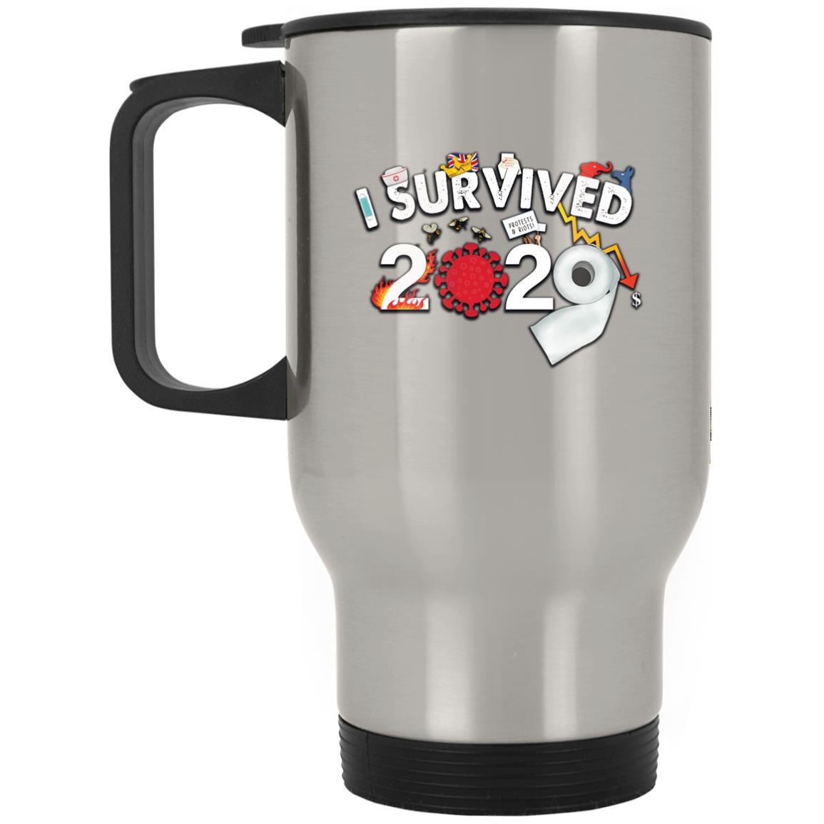 I Survived 2020 - Silver Stainless Travel Mug