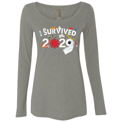 I Survived 2020 - Ladies' Triblend LS Scoop