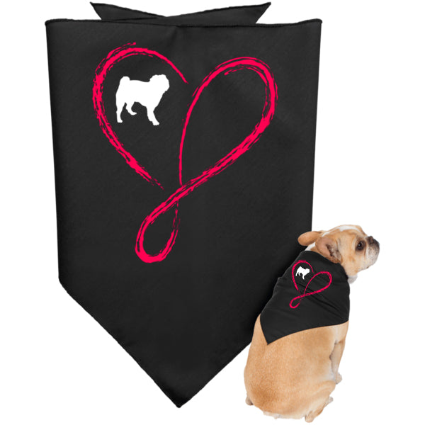 Heart Infinity Pug Dog Bandana
