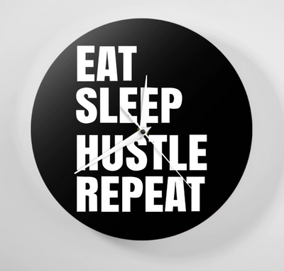 Eat Sleep Hustle Repeat Wall Clock