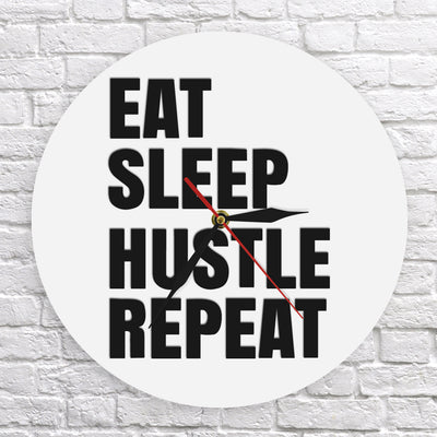 Eat Sleep Hustle Repeat Wall Clock