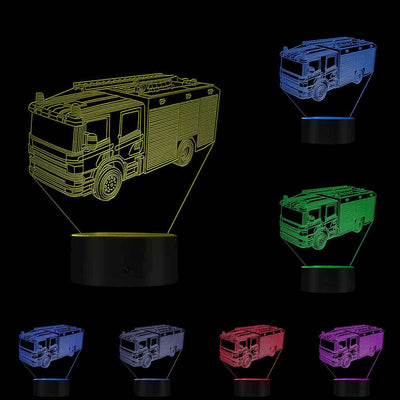 Custom Fire Engine 3D LED Night Light - firefighter bestseller