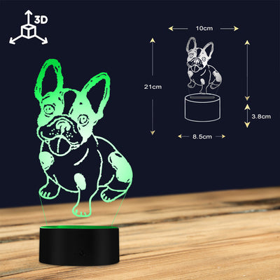Custom French Bulldog 3D LED Night Light (Sitting)