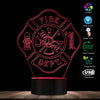 Custom Firefighter Emblem 3D LED Night Light - firefighter bestseller