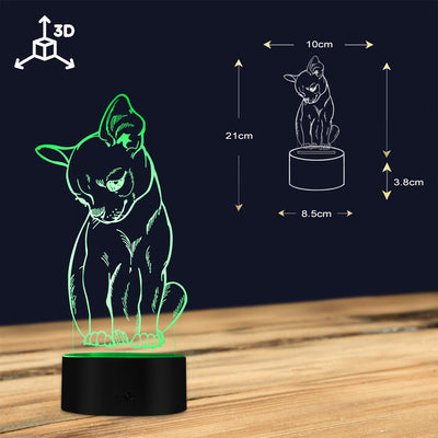 Custom Chihuahua 3D LED Night Light
