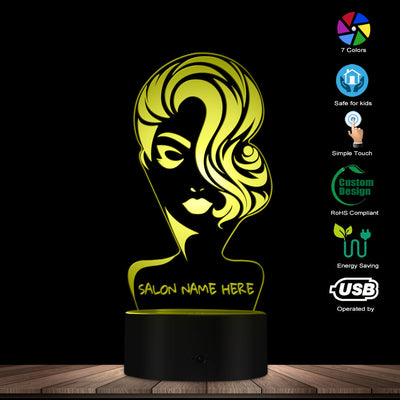 Custom Beauty Salon 3D LED Night Light (Version 1)