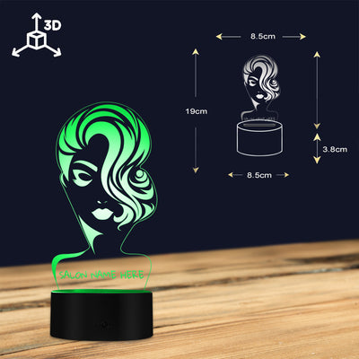 Custom Beauty Salon 3D LED Night Light (Version 1)