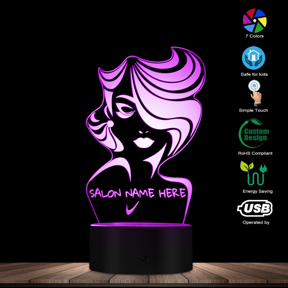 Custom Beauty Salon 3D LED Night Light (Version 2) - Hairstylist Bestseller