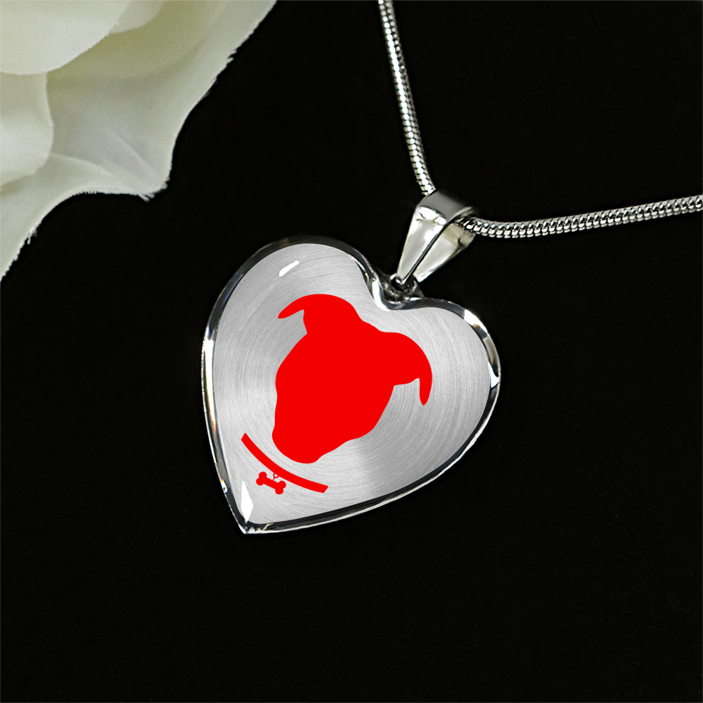 Pit Bull Silhouette Necklace
