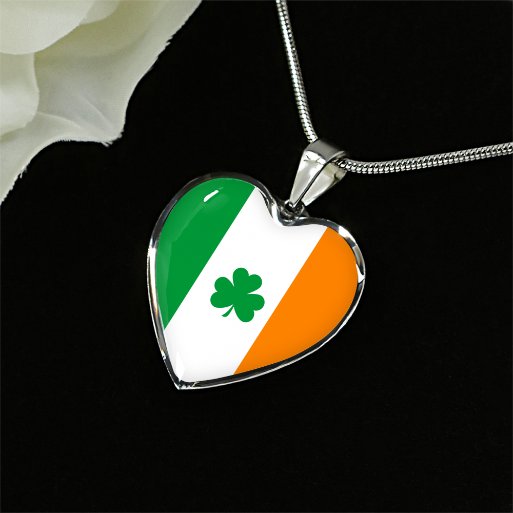 Irish Flag Silver Necklace