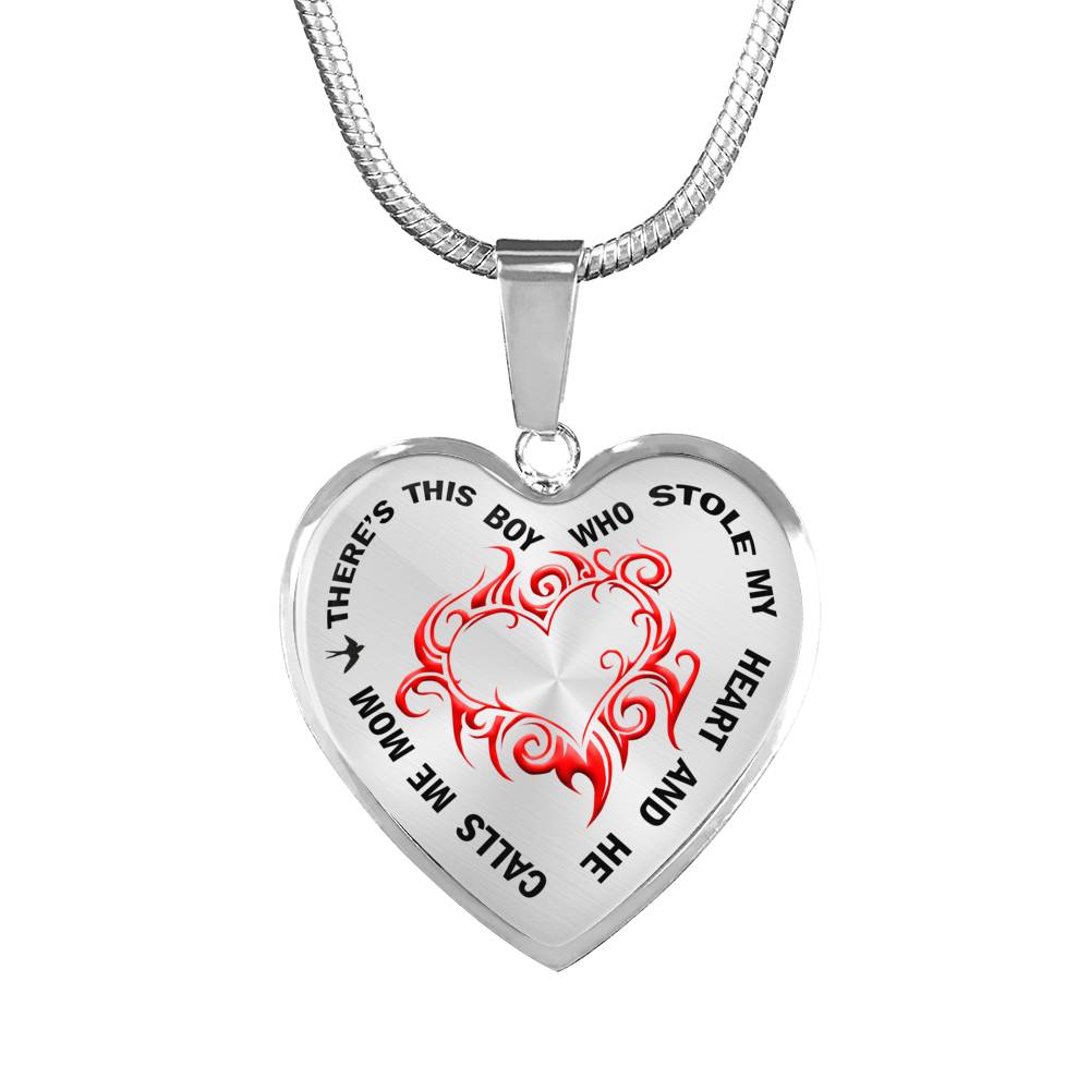 Mom and Son Heart Pendant