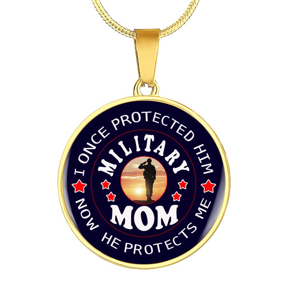 Military Mom Circle Pendant