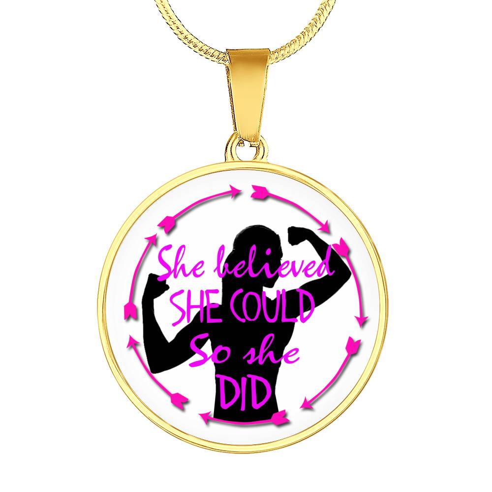 She Believed She Could Circle Pendant