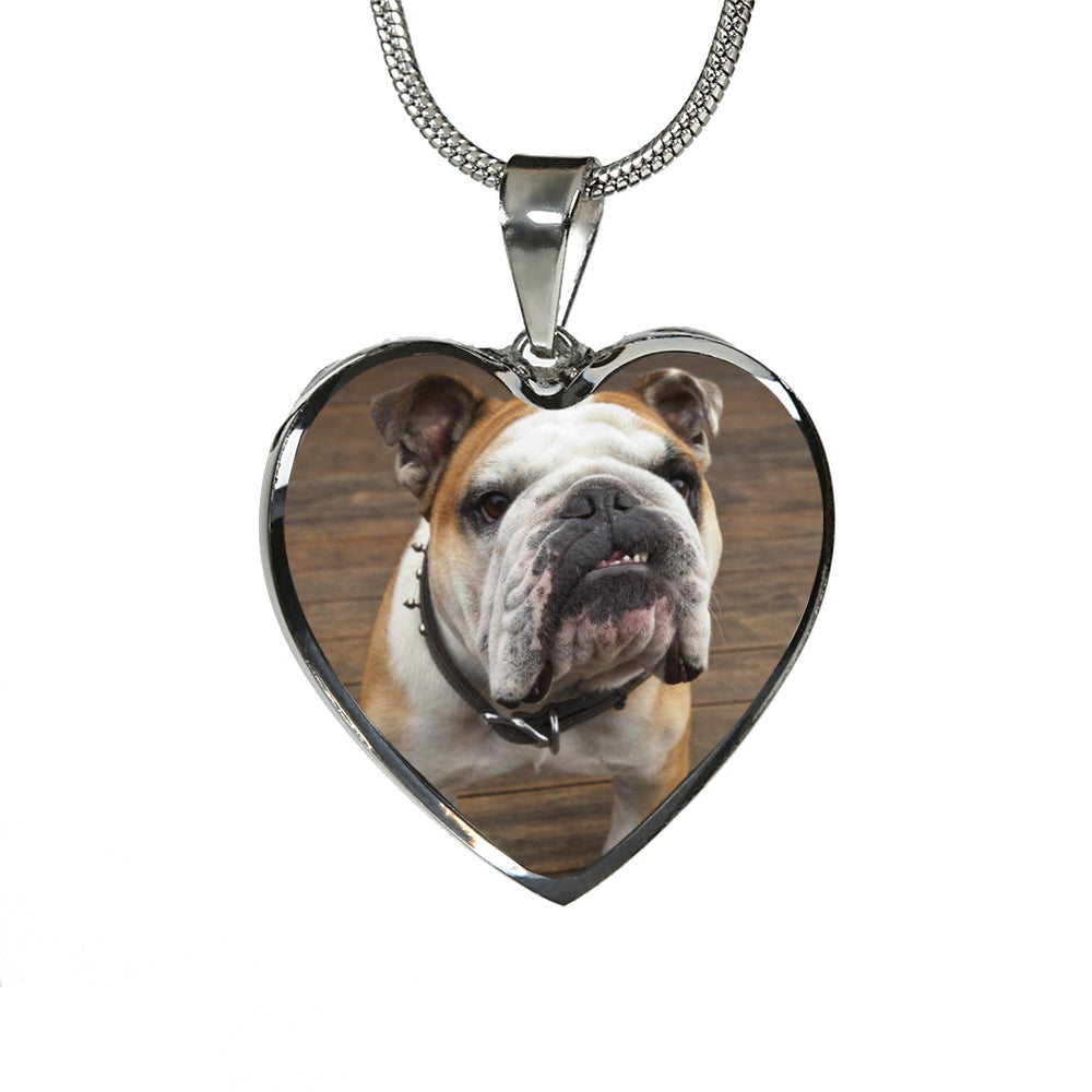 Custom Bulldog Heart Pendant