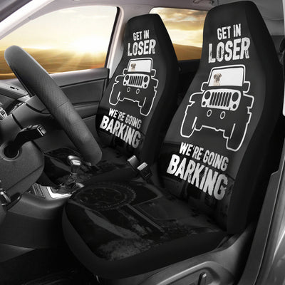 We're Going Barking Pug Car Seat Covers (set of 2)