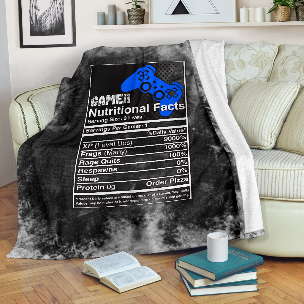 Gamer Nutritional Facts PS Premium Blanket