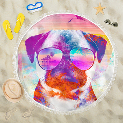 Summer Pug Beach Blanket