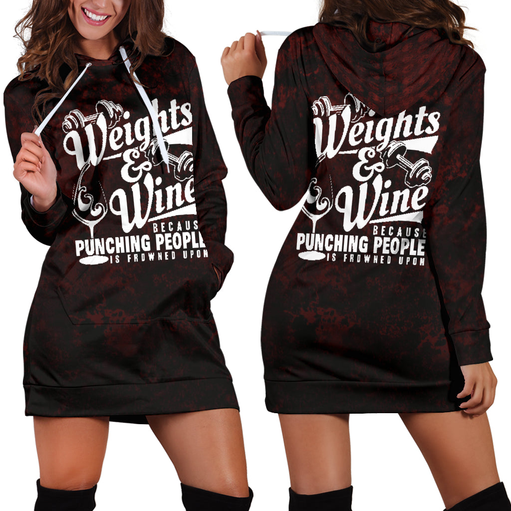 Weights and Wine Hoodie Dress