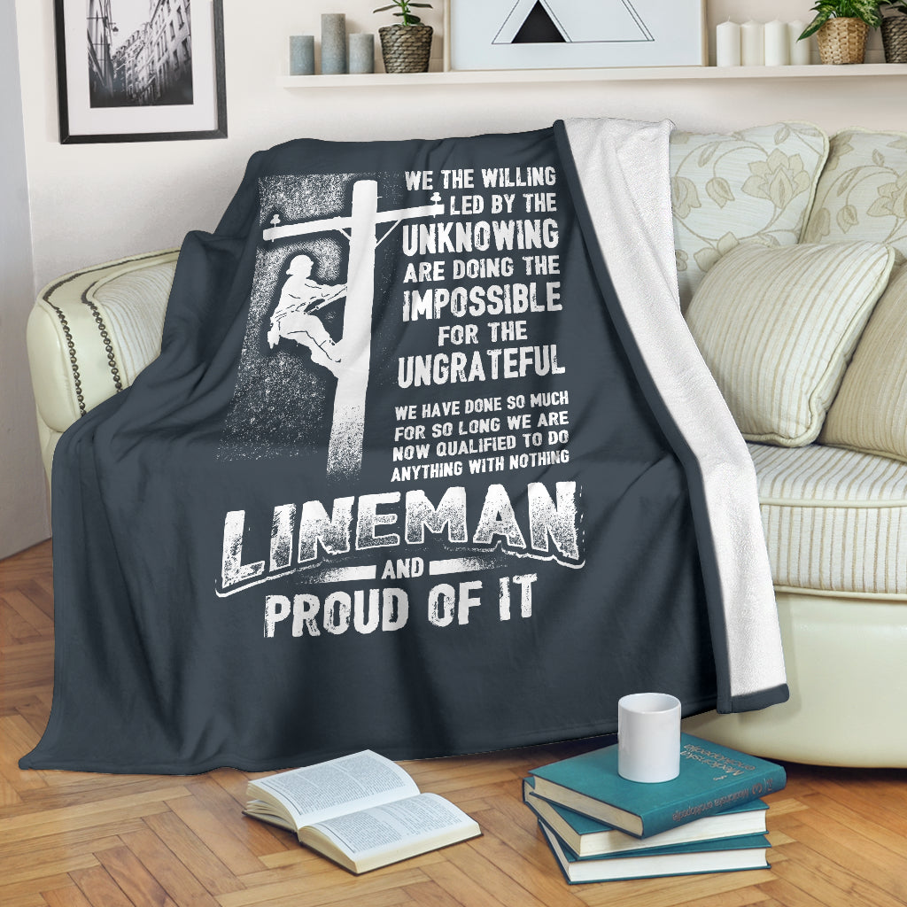 Proud Lineman Premium Blanket