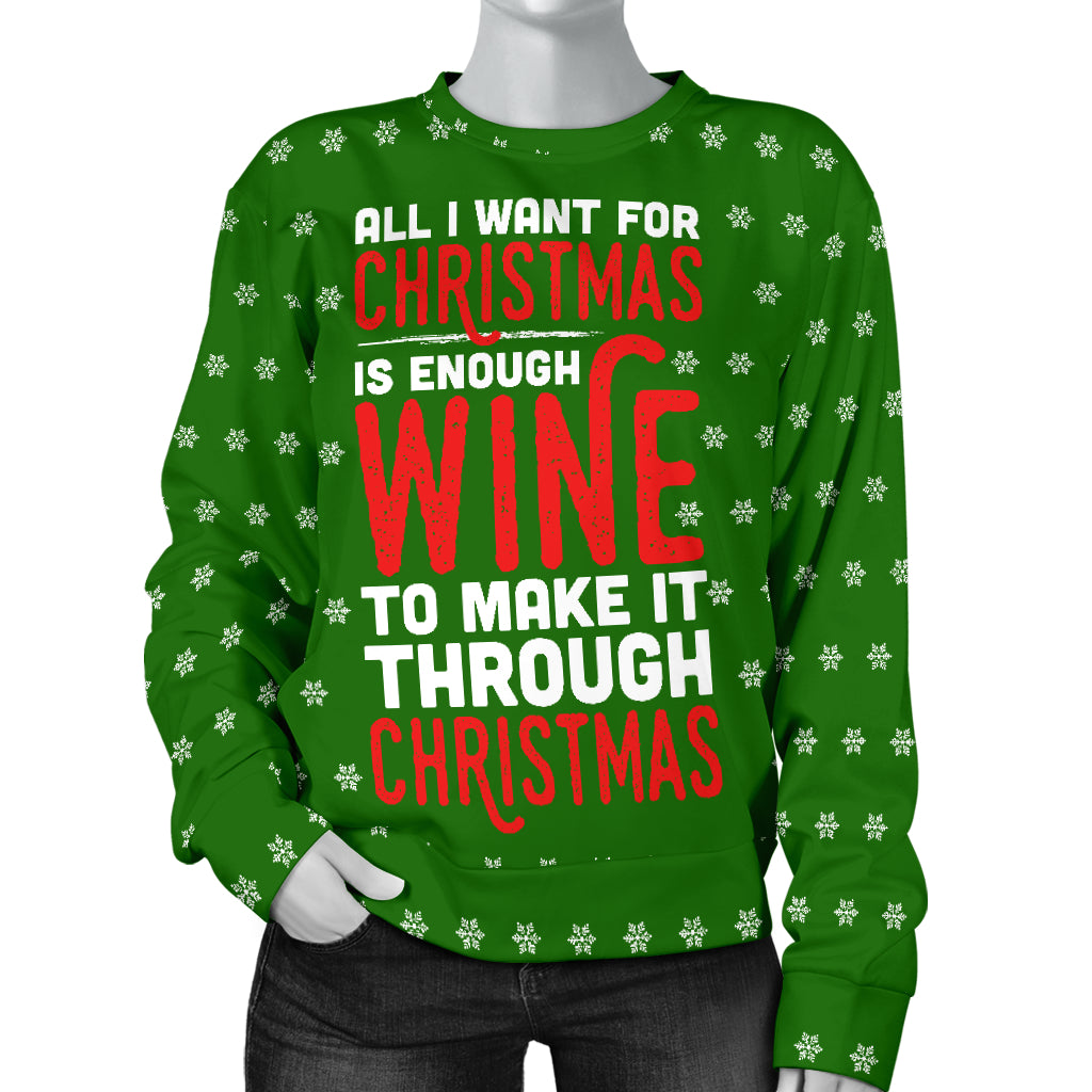 Enough Wine To Make It Through Women's Ugly Xmas Sweater