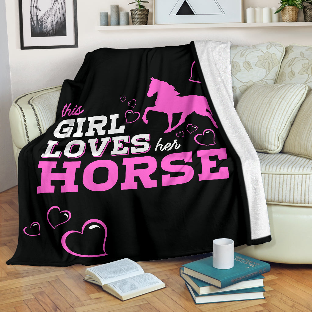 This Girl Loves Her Horse Premium Blanket