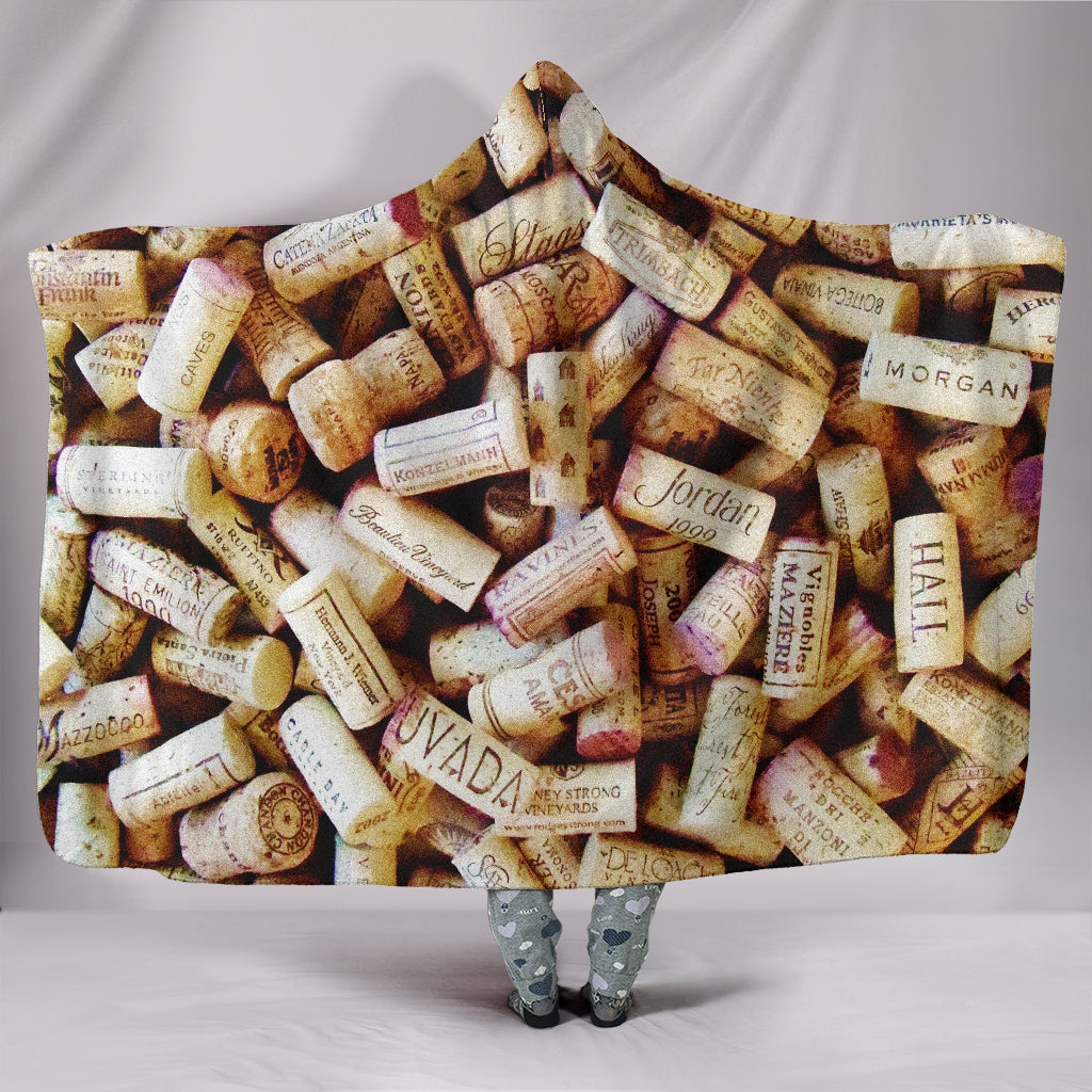 Wine Corks Hooded Blanket