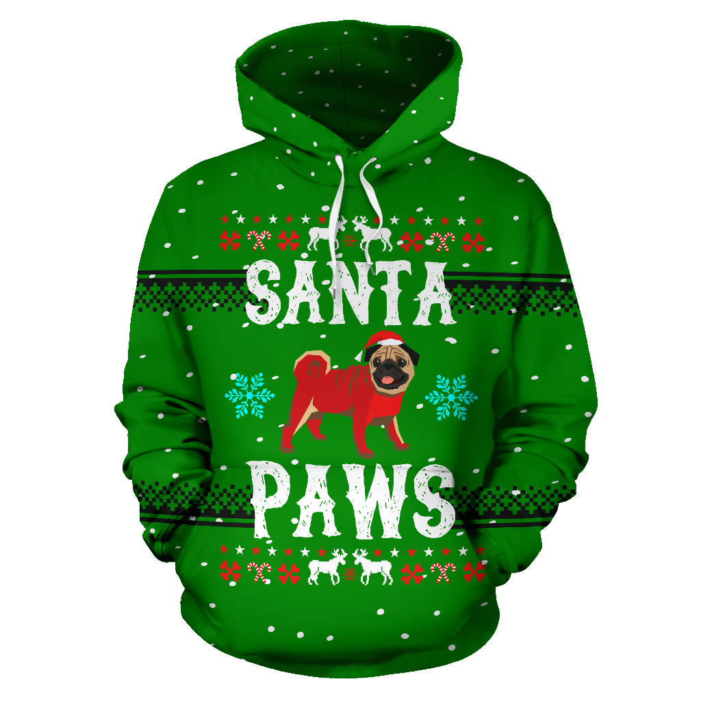 Santa Paws Pug Hoodie